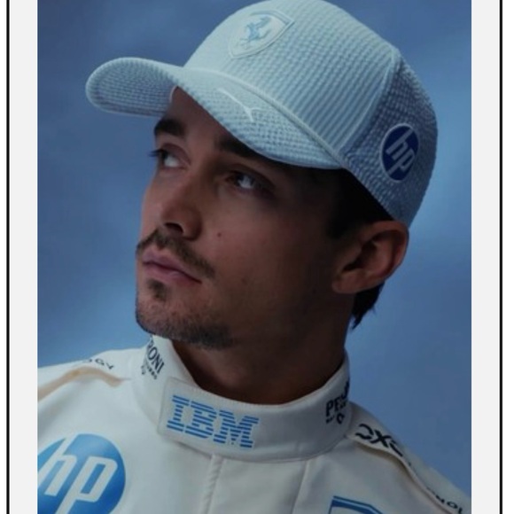 Charles Leclerc limited Ferrari Light Blue Striped Cap…sold out! - Picture 1 of 5